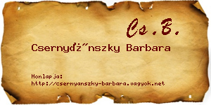 Csernyánszky Barbara névjegykártya