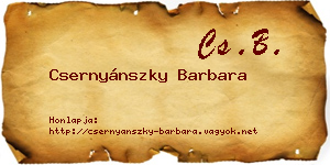 Csernyánszky Barbara névjegykártya