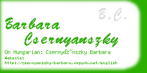 barbara csernyanszky business card